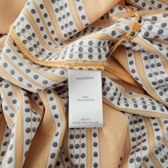 Taylor Maxi Dress 20W V Neckline 3/4 Sleeve Geometric Orange Pockets Plus Size - Picture 7 of 11